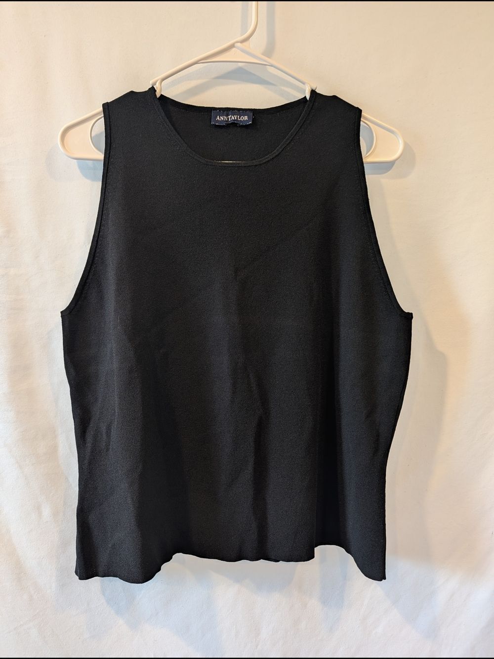 Ann Taylor Black Knit Crewneck Tank Shell work wear office